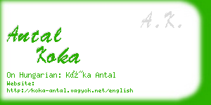 antal koka business card